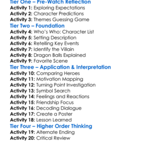 Dragonball Evolution 2009 Worksheet Activity Booklet