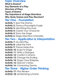 Drama And Play Structure Worksheet Activity Booklet