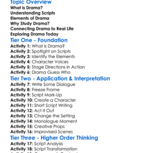 Drama And Scripts Worksheet Activity Booklet