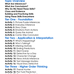 Drawing Inferences And Conclusions Worksheet Activity Booklet