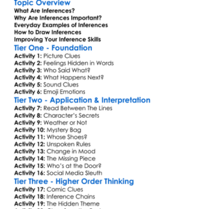 Drawing Inferences Worksheet Activity Booklet