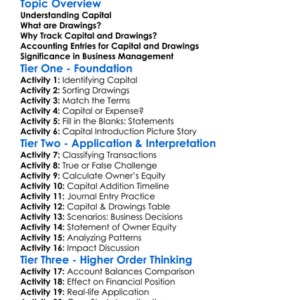 Drawings And Capital Introduced Worksheet Activity Booklet