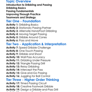 Dribbling And Passing Worksheet Activity Booklet