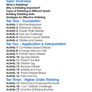 Dribbling In Sports Worksheet Activity Booklet