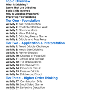 Dribbling In Various Sports Worksheet Activity Booklet
