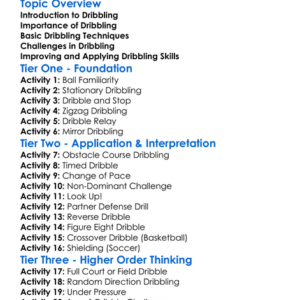 Dribbling Skills Worksheet Activity Booklet