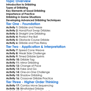 Dribbling Techniques Worksheet Activity Booklet