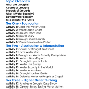 Droughts And Water Scarcity Worksheet Activity Booklet