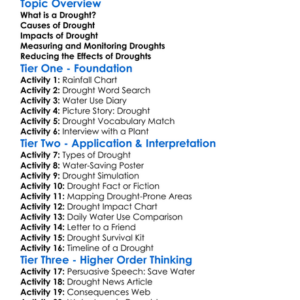 Droughts Worksheet Activity Booklet