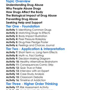Drug Abuse And Its Biological Effects Worksheet Activity Booklet
