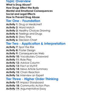 Drug Abuse And Its Consequences Worksheet Activity Booklet