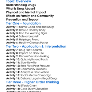 Drug Abuse And Its Impact Worksheet Activity Booklet