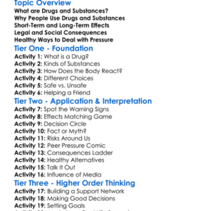 Drug And Substance Abuse Worksheet Activity Booklet
