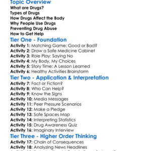 Drug Awareness And Prevention Worksheet Activity Booklet