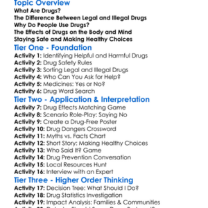 Drug Education And Prevention Worksheet Activity Booklet