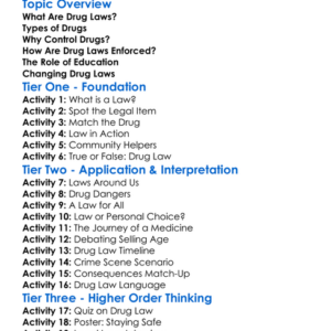 Drug Law Worksheet Activity Booklet