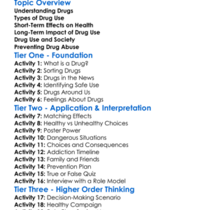 Drug Use And Its Impact On Health Worksheet Activity Booklet