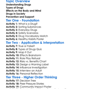 Drug Use And Society Worksheet Activity Booklet