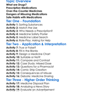 Drugs And Prescription Medications Worksheet Activity Booklet