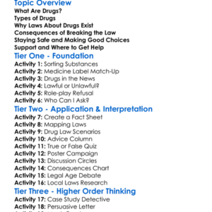 Drugs And The Law Worksheet Activity Booklet