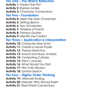 Dune Part Two 2024 Worksheet Activity Booklet