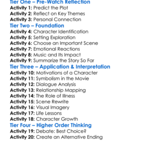 Dying Young 1991 Worksheet Activity Booklet