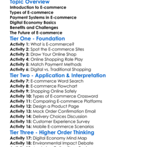 E-Commerce And Digital Economy Worksheet Activity Booklet