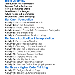 E-Commerce And Online Business Worksheet Activity Booklet