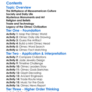 Early Societies In The Americas Olmec Civilization Worksheet Activity Booklet