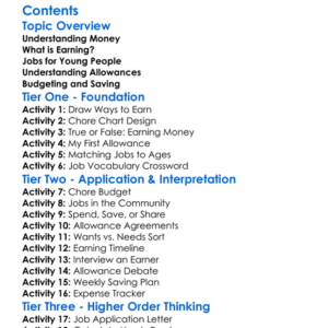 Earning Money Jobs And Allowances Worksheet Activity Booklet
