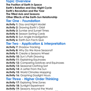 Earth-Sun Relationships Worksheet Activity Booklet