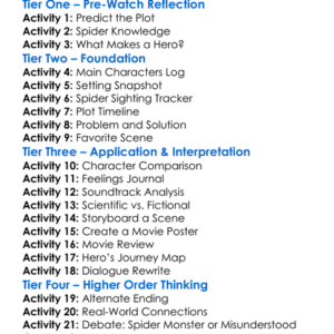 Earth Vs The Spider 2001 Worksheet Activity Booklet