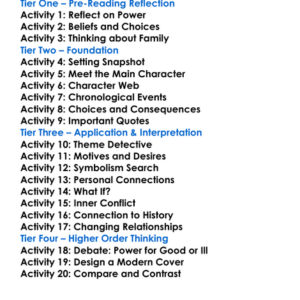 Earthly Powers Anthony Burgess Worksheet Activity Booklet