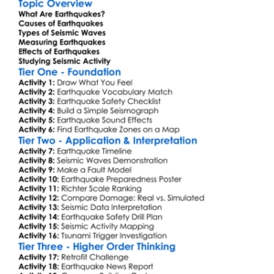 Earthquakes And Seismic Activity Worksheet Activity Booklet