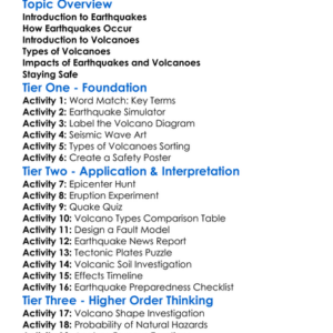 Earthquakes And Volcanoes Worksheet Activity Booklet