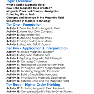 Earths Magnetic Field Worksheet Activity Booklet