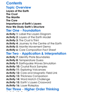 Earths Structure Core Mantle Crust Worksheet Activity Booklet
