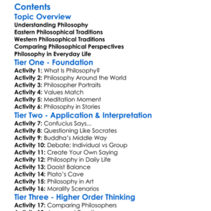 Eastern And Western Philosophical Traditions Worksheet Activity Booklet