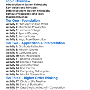 Eastern Philosophy Worksheet Activity Booklet