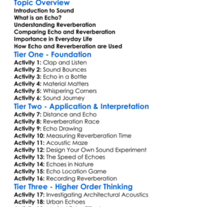Echo And Reverberation Worksheet Activity Booklet