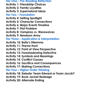 Eclipse Stephenie Meyer Worksheet Activity Booklet