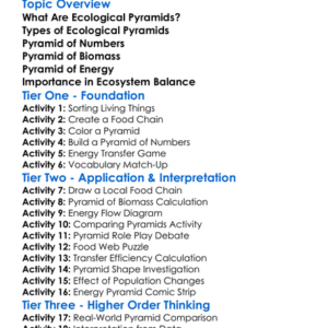 Ecological Pyramids Worksheet Activity Booklet