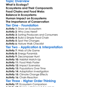 Ecology And Ecosystems Worksheet Activity Booklet