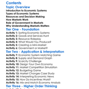 Economic Systems And How Markets Work Worksheet Activity Booklet