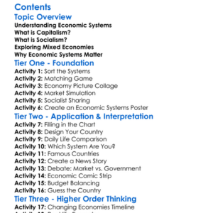 Economic Systems Capitalism Socialism And Mixed Economies Worksheet Activity Booklet