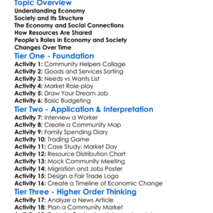 Economy And Society Worksheet Activity Booklet