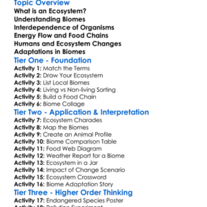 Ecosystems And Biomes Worksheet Activity Booklet