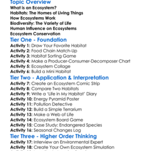 Ecosystems And Habitats Worksheet Activity Booklet