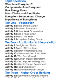 Ecosystems And Their Components Worksheet Activity Booklet