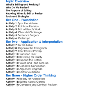 Editing And Revising Writing Worksheet Activity Booklet